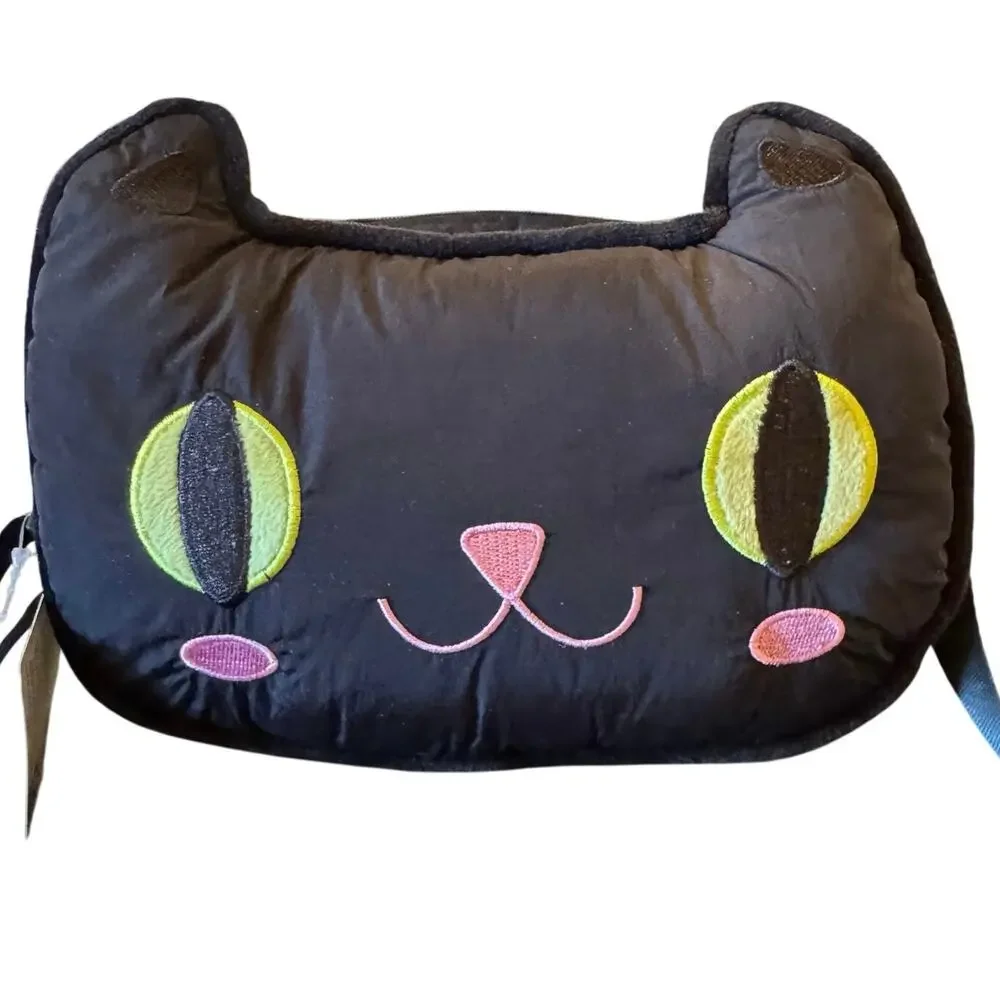 NWT Way to Celebrate Halloween black cat zippered treat bag fanny pack